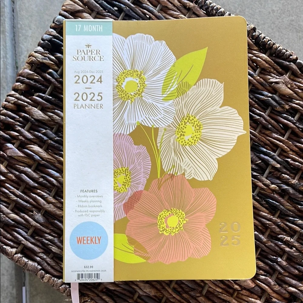 Paper Source 2024-2025 Gold Floral Planner